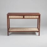 Rovenza | Solid Sheesham Wood & Rattan Console Table with 2 Drawers & Lower Shelf in Brown Finish – Wooden Slice - Image 5
