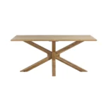 Crosshaven | Solid Acacia Wood 6 Seater Dining Table with X-Shaped Trestle Base in Natural Finish – Wooden Slice - Image 7