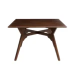 Alderwick | Solid Wood Dining Table with Angular Trestle Legs in Walnut Brown Finish – Wooden Slice - Image 3