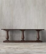 Trivaksha | Solid Sheesham Wood Console Table with Three Turned Pedestal Legs & Long Rectangular Top in Walnut Brown Finish – Wooden Slice - Image 3