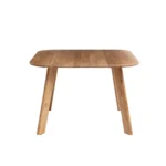 Elmbrook | Solid Acacia Wood Dining Table with Splayed Legs & Rounded Corners in Natural Finish – Wooden Slice - Image 3