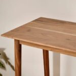 Canevra | Solid Sheesham Wood Console Table with Handwoven Cane Lower Shelf, Tapered Legs & Minimalist Design in Natural Wood Finish – Wooden Slice - Image 2