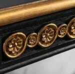 Aurevash | Solid Wood Console Table with Gold Floral Medallions, Fluted Apron & Turned Pillar Legs in Matte Black and Gold Finish – Wooden Slice - Image 2