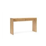 Cavero | Solid Teak Wood Console Table with Geometric Fluted Drawers in Natural Finish – Wooden Slice - Image 4