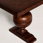 Dovaryn | Solid Wood Console Table with Turned Baluster Legs in Brown Finish – Wooden Slice - Image 5