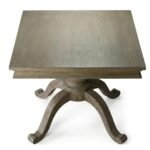 Aldercrest | Solid Wood Square Dining Table with Curved Cabriole Pedestal in Natural Oak-Tone Finish – Wooden Slice - Image 3