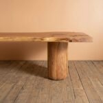 Twinwood | Solid Wood Dining Table with Dual Cylindrical Pedestal Base in Natural Finish – Wooden Slice - Image 3