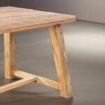Haven A-Frame | Solid Mango Wood 6 Seater Dining Table with Angled Trestle Legs in Natural Finish – Wooden Slice - Image 3