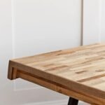 Kavroth | Solid Wood 6 Seater Rectangular Dining Table with Black Angled Metal Legs in Natural Finish – Wooden Slice - Image 3
