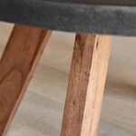 Zenvora | Solid Wood 6 Seater Round Dining Table with Sculpted Angled Legs in Natural Finish – Wooden Slice - Image 3