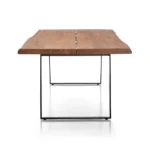 Ironstride | Solid Wood 6 Seater Dining Table with Angled Black Metal Legs in Natural Finish – Wooden Slice - Image 4