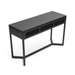 Lunvero | Solid Oak Wood Console Table with Sculptural Loop Base & Rounded Top in Black Finish – Wooden Slice - Image 2