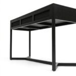 Lunvero | Solid Oak Wood Console Table with Sculptural Loop Base & Rounded Top in Black Finish – Wooden Slice - Image 3