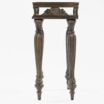 Elaris | Solid Sheesham Wood Console Table with Carved Legs & Glass Top in Grey Finish – Wooden Slice - Image 3