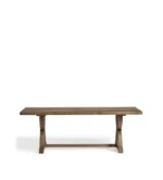 Vespera Solid Mango Wood Double Arch Trestle 6 Seater Dining Table in Natural Finish – Wooden Slice - Image 2