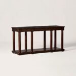 Bramwick | Solid Wood Console Table with Classic Column Legs & Lower Shelf in Rich Brown Finish – Wooden Slice - Image 3