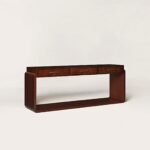 Duncrest | Solid Wood Console Table with 3 Drawers, Rounded Frame & Open Lower Shelf in Walnut Brown Finish – Wooden Slice - Image 3