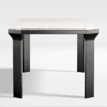 Monarch Edge | Solid Wood 6 Seater Dining Table with White Marble Top and Black Finish – Wooden Slice - Image 2