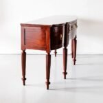 Kingsford | Teakwood Study Table with 4 Drawers, Bow Front Design & Turned Legs in Honey Finish – Wooden Slice - Image 5