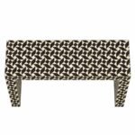 Tessavique | Handcrafted Hardwood Bone Inlay Console Table with 3D Geometric Mosaic Pattern, Sculptural Tapered Legs in Black & Cream Finish – Wooden Slice - Image 4