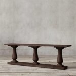 Trivaksha | Solid Sheesham Wood Console Table with Three Turned Pedestal Legs & Long Rectangular Top in Walnut Brown Finish – Wooden Slice - Image 2