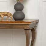 Aldevra | Solid Sheesham Wood Console Table with Sculptural Curved Legs & Open Lower Shelf in Warm Chestnut and Two-Tone Natural Finish – Wooden Slice - Image 3