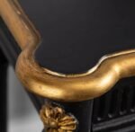 Aurevash | Solid Wood Console Table with Gold Floral Medallions, Fluted Apron & Turned Pillar Legs in Matte Black and Gold Finish – Wooden Slice - Image 5