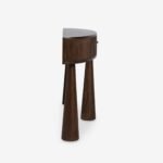 Ribmont | Solid Wood Console Table with Fluted Curved Front, Single Drawer & Three Sculptural Tapered Legs in Walnut Finish – Wooden Slice - Image 9