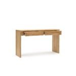 Cavero | Solid Teak Wood Console Table with Geometric Fluted Drawers in Natural Finish – Wooden Slice - Image 3