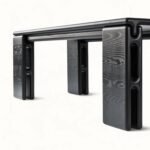 Obsidian Vale | Solid Wood 6 Seater Dining Table with Chunky Block Legs in Black Finish – Wooden Slice - Image 3