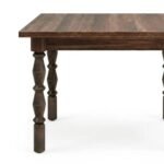 Tavernelle | Solid Wood Square Dining Table with Traditional Turned Legs in Rustic Brown Finish – Wooden Slice - Image 4