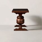 Dovaryn | Solid Wood Console Table with Turned Baluster Legs in Brown Finish – Wooden Slice - Image 4