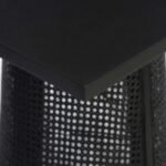 Canestra | Acacia Wood & Rattan Dining Table with Woven Pedestal in Black Finish – Wooden Slice - Image 4