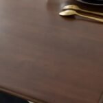 Alderwick | Solid Wood Dining Table with Angular Trestle Legs in Walnut Brown Finish – Wooden Slice - Image 4