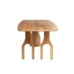 Arch & Form | Solid Wood 6 Seater Dining Table with Sculptural Arch Legs in Natural Beige Finish – Wooden Slice - Image 5