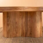 Solstice | Solid Wood Oval Dining Table with Sculptural Pedestal Base in Natural Finish – Wooden Slice - Image 4