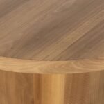 Oakmere | Solid Wood Round Dining Table with Cylindrical Pedestal Base in Natural Finish – Wooden Slice - Image 4