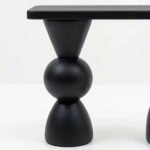 Zorvian | Solid Wood Console Table with Sculptural Geometric Legs in Black Finish – Wooden Slice - Image 2
