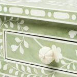 Sylvara | Acrylic Inlay Console Table with Botanical Vine Design in Sage Green Finish – Wooden Slice - Image 4