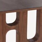 Orvello | Solid Acacia Wood 6 Seater Dining Table with Sculptural Arch Legs in Natural Brown Finish – Wooden Slice - Image 3