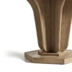 Dovren Round Solid Wood Dining Table | 55-Inch Burnt Oak Finish Statement Table – Wooden Slice - Image 4