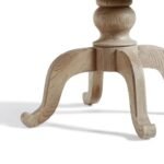 Thalvique | Solid Wood Round Dining Table with Sculpted Pedestal Base in Weathered Oak Finish – Wooden Slice - Image 4