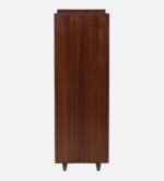 Vintrel | Solid Mango Wood Bar Trolley with Dual Wine Racks and Open Shelves in Walnut Veneer Finish – Wooden Slice - Image 4