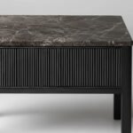 Oryndel | Solid Oak Wood & Emperador Marble Console Table with 2 Drawers in Black Finish – Wooden Slice - Image 3