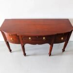 Kingsford | Teakwood Study Table with 4 Drawers, Bow Front Design & Turned Legs in Honey Finish – Wooden Slice - Image 4