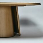 Oaklune | Solid Wood Dining Table with White Marble Top, Sculptural Pedestal Base & Walnut Brown Finish – Wooden Slice - Image 4