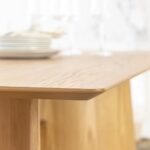 Sorell | Solid Wood 6 Seater Dining Table with Sculptural Curved Panel Legs in Natural Finish – Wooden Slice - Image 5