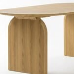 Orelvyn | Solid Wood 6 Seater Oval Dining Table with Curved Legs in Natural Finish – Wooden Slice - Image 5