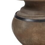 Solano | Solid Sheesham Wood Round 4 Seater Dining Table with Baluster Pedestal Base in Antique Walnut Brown Finish – Wooden Slice - Image 5