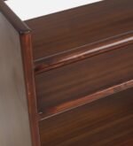Vintrel | Solid Mango Wood Bar Trolley with Dual Wine Racks and Open Shelves in Walnut Veneer Finish – Wooden Slice - Image 5